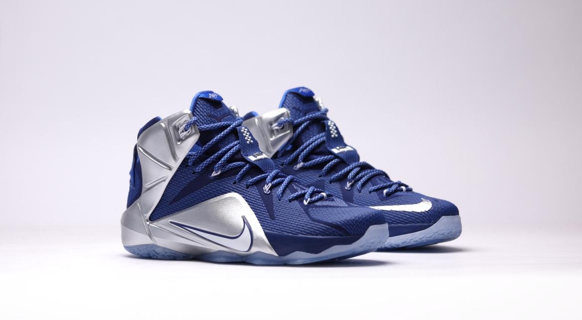 Lebron 12 blue store and white